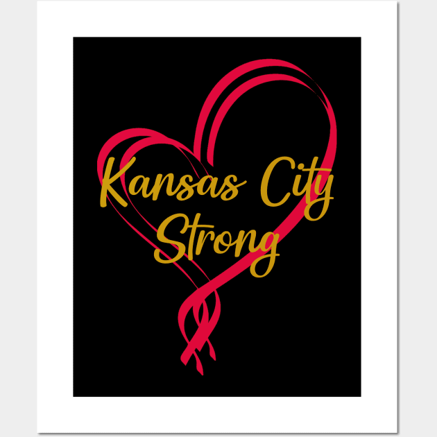 Kansas City Strong Heart Love Wall Art by Zimmermanr Liame